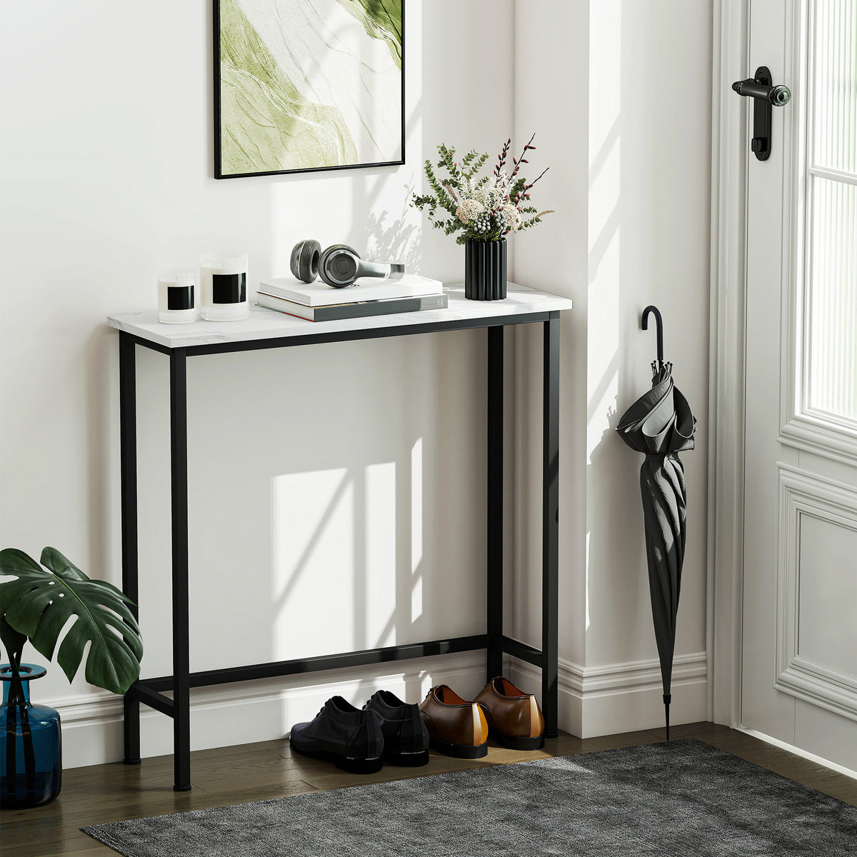 Console meuble 75 cm, table console plateaux — visuel produit 5 (Aosom)