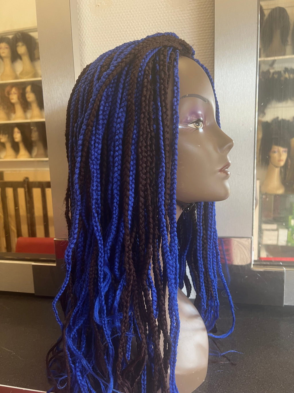Perruque tressée bleu - Azulée — visuel produit 3 (BRASILHAIR)