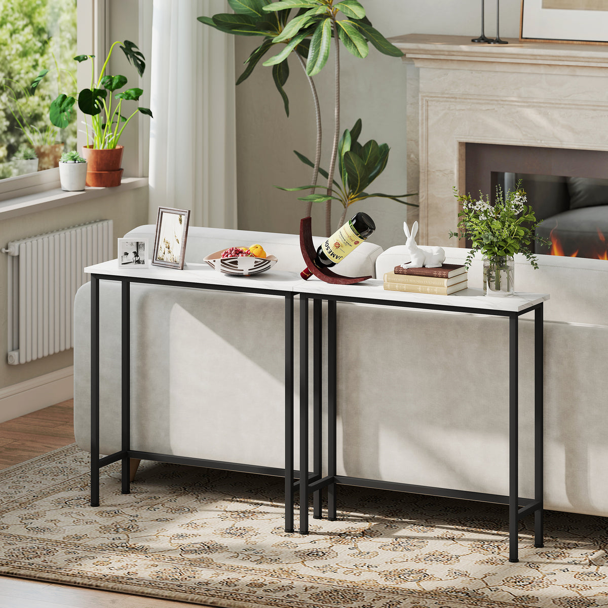 Console meuble 75 cm, table console plateaux — visuel produit 2 (Aosom)