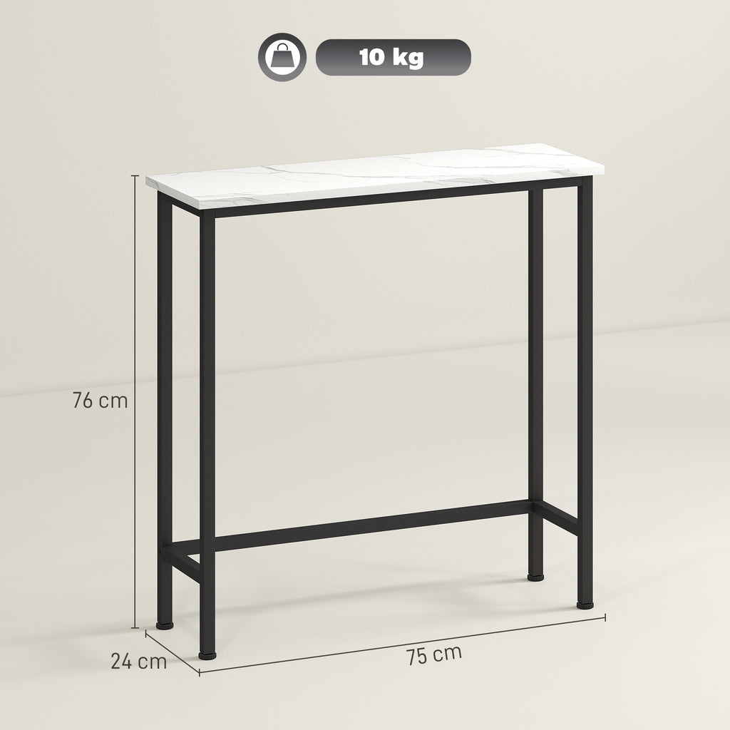 Console meuble 75 cm, table console plateaux — visuel produit 6 (Aosom)