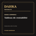 Couverture DAHKA Commerce, tableau de rentabilité boutique