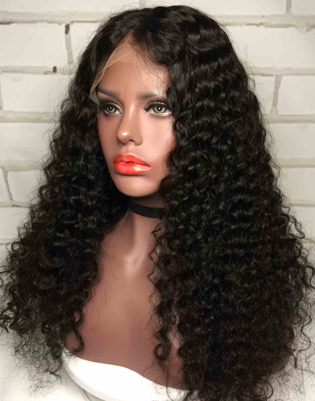 Briyana — Perruque Curly en cheveux naturels, Front Lace — visuel produit 1 (BRASILHAIR)