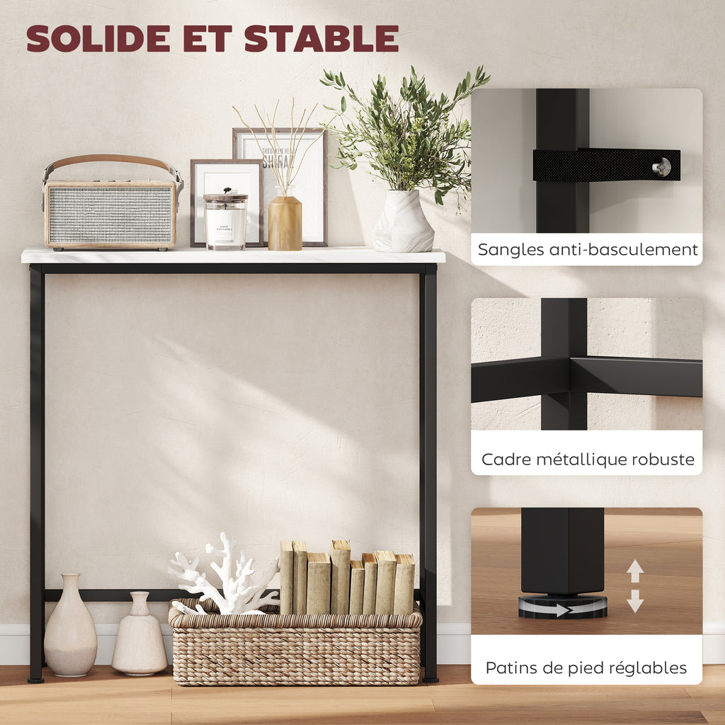 Console meuble 75 cm, table console plateaux — visuel produit 7 (Aosom)